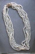 Vintage Cultured Pearl Choker With Pretty Clasp Vintage Cultured Pearl Choker With Pretty Clasp